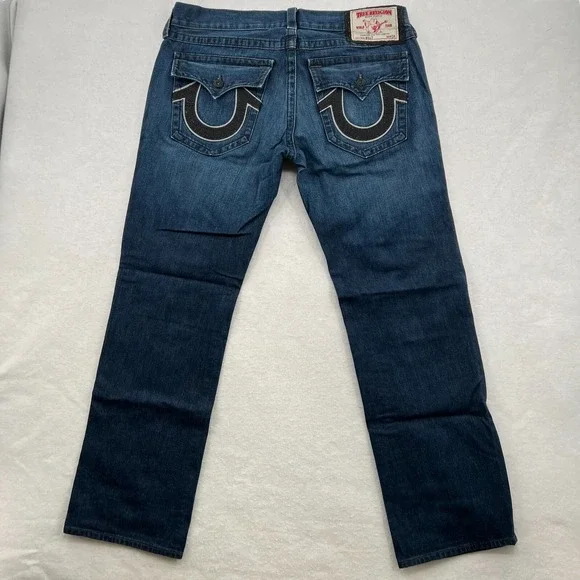 True Religion Men's Dark Wash Blue Straight Denim Section Billy Size 38